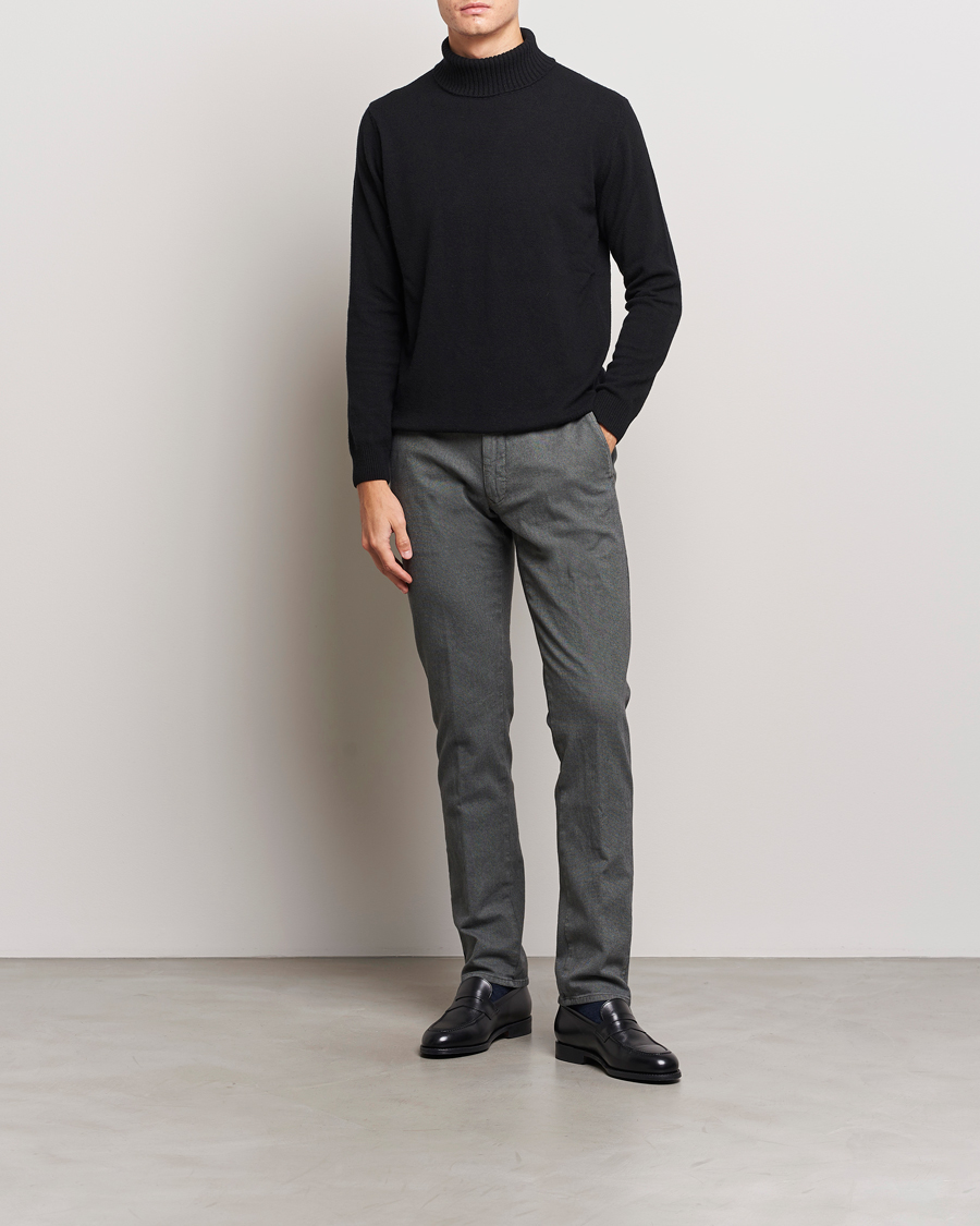 Herren | Hosen | Incotex | Slim Fit Overdyed Microstructure Slacks Dark Grey