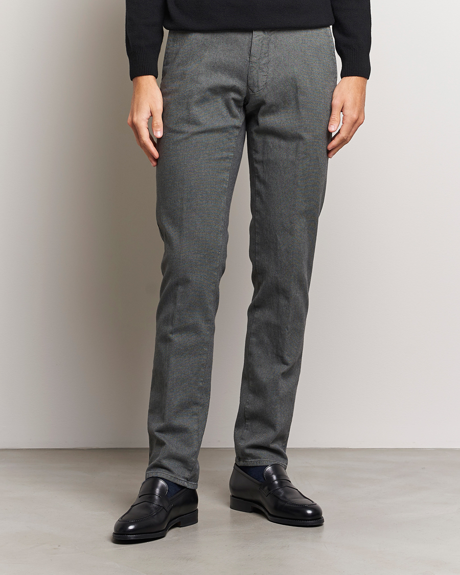 Herren | Hosen | Incotex | Slim Fit Overdyed Microstructure Slacks Dark Grey