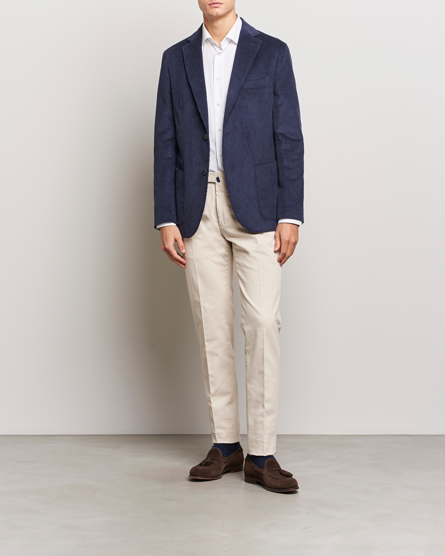 Herren | Sakkos | Incotex | Montedoro Unconstructed Corduroy Blazer Navy
