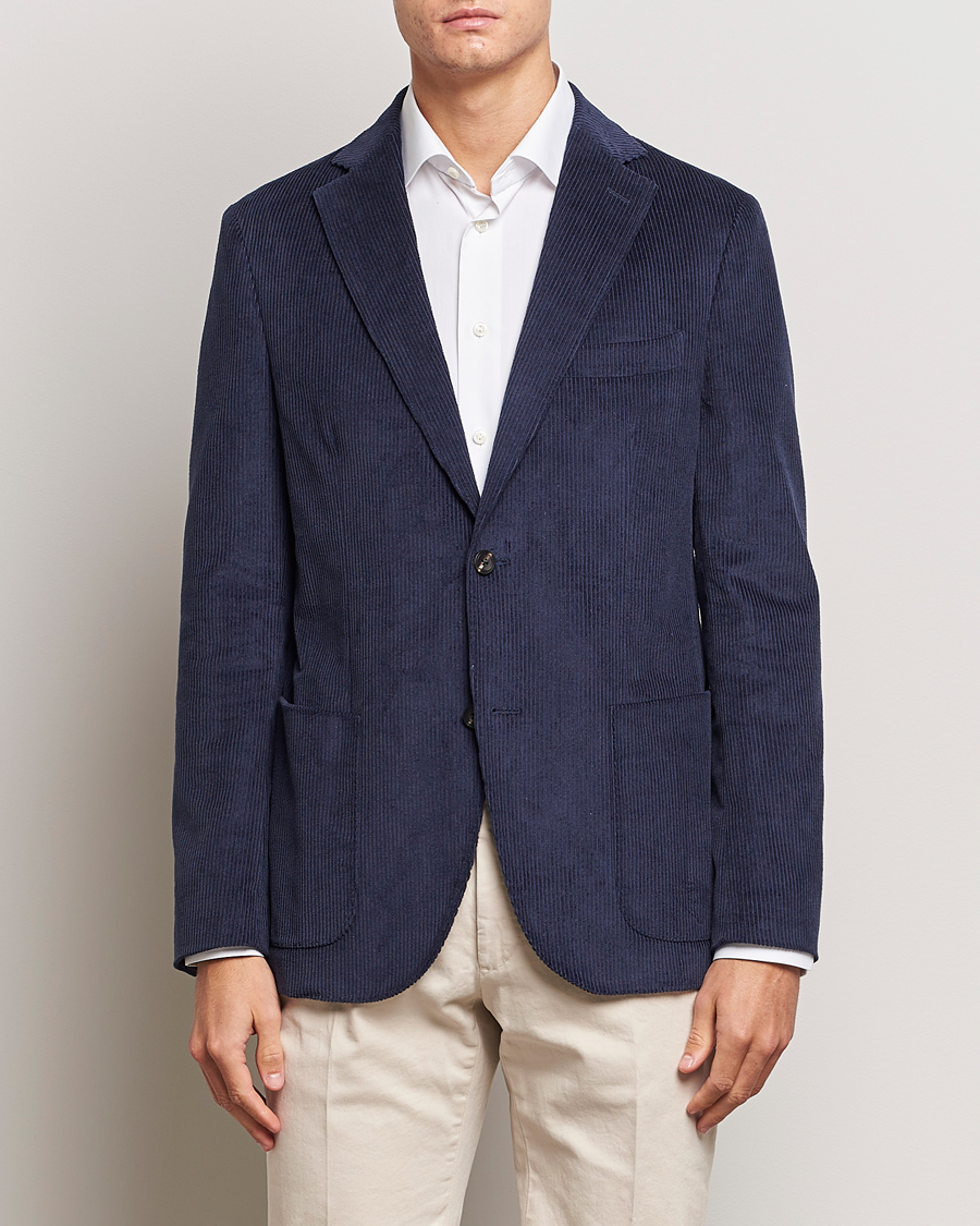 Herren | Sakkos | Incotex | Montedoro Unconstructed Corduroy Blazer Navy