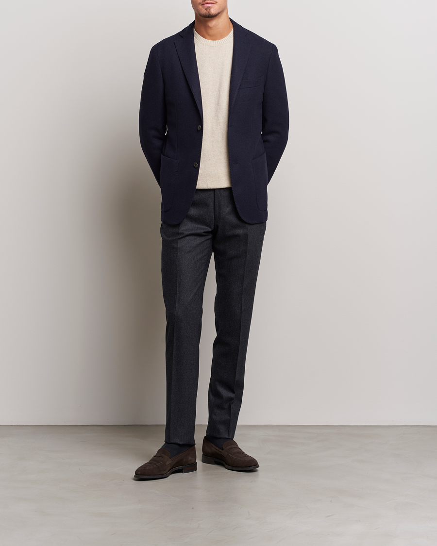 Herren | Sakkos | Incotex | Montedoro Unconstructed Wool/Cashmere Blazer Navy