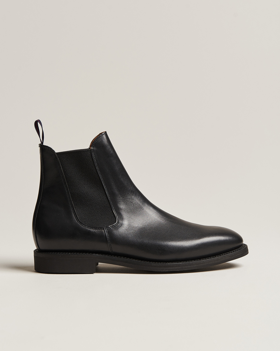 Herren | Sanders Liam Chelsea Boot Black Calf | Sanders | Liam Chelsea Boot Black Calf