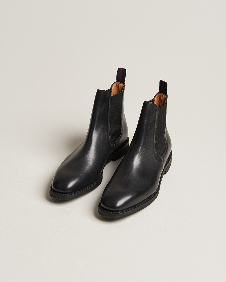 Herren | Sanders Liam Chelsea Boot Black Calf | Sanders | Liam Chelsea Boot Black Calf
