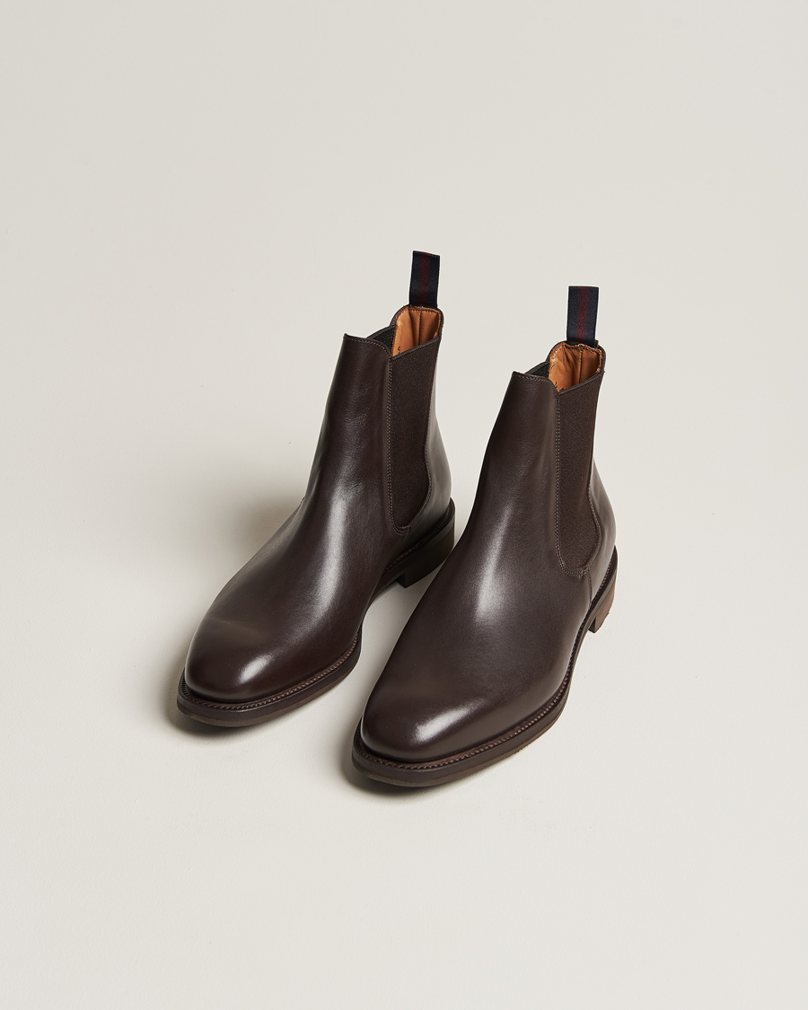 Herren | Sanders Liam Chelsea Boot Dark Brown Calf | Sanders | Liam Chelsea Boot Dark Brown Calf