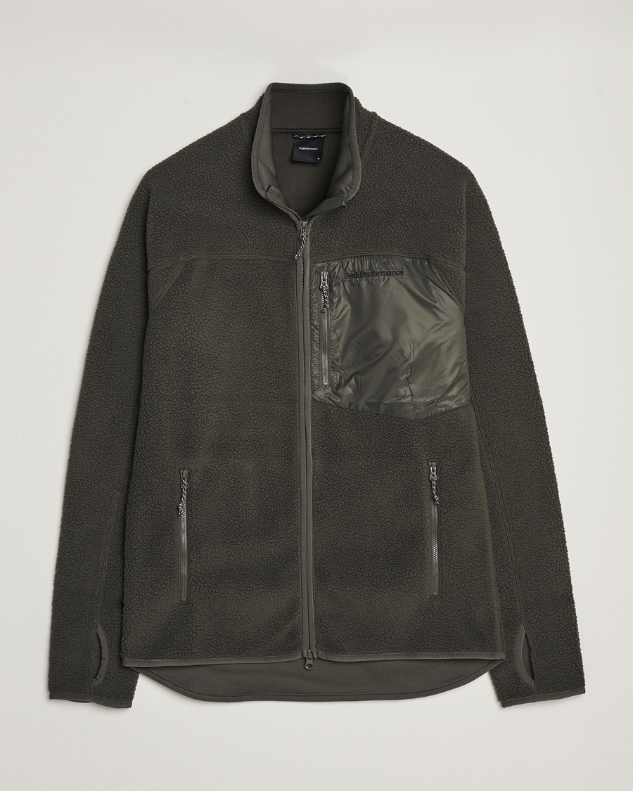 Herren | Pullover | Peak Performance | Pile Full Zip Olive Extreme
