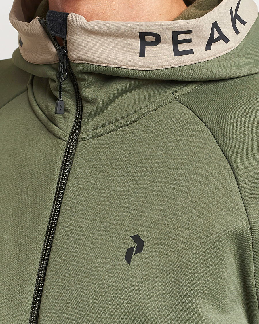 Herren | Pullover | Peak Performance | Rider Hooded Full Zip Pine Needle/Avid Beige