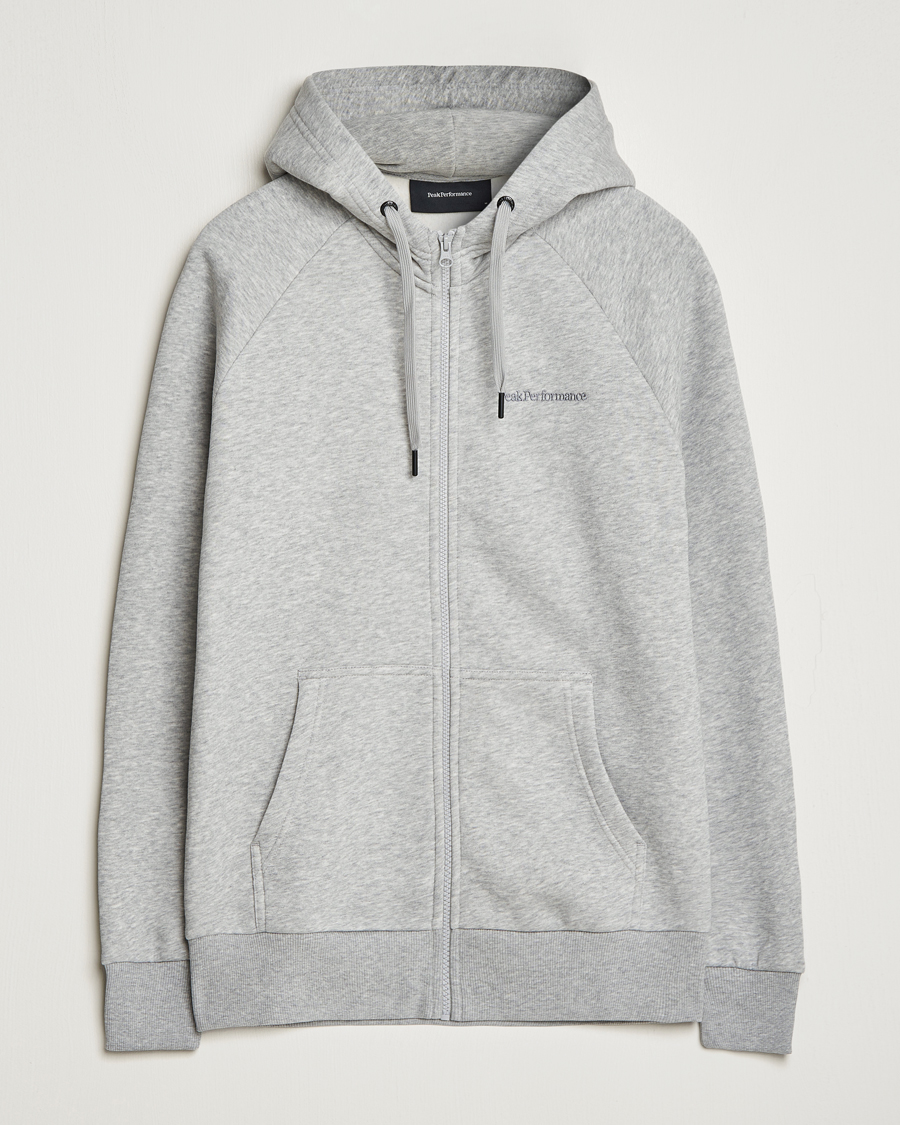 Herren | Pullover | Peak Performance | Original Logo Full Zip Hoodie Grey Melange