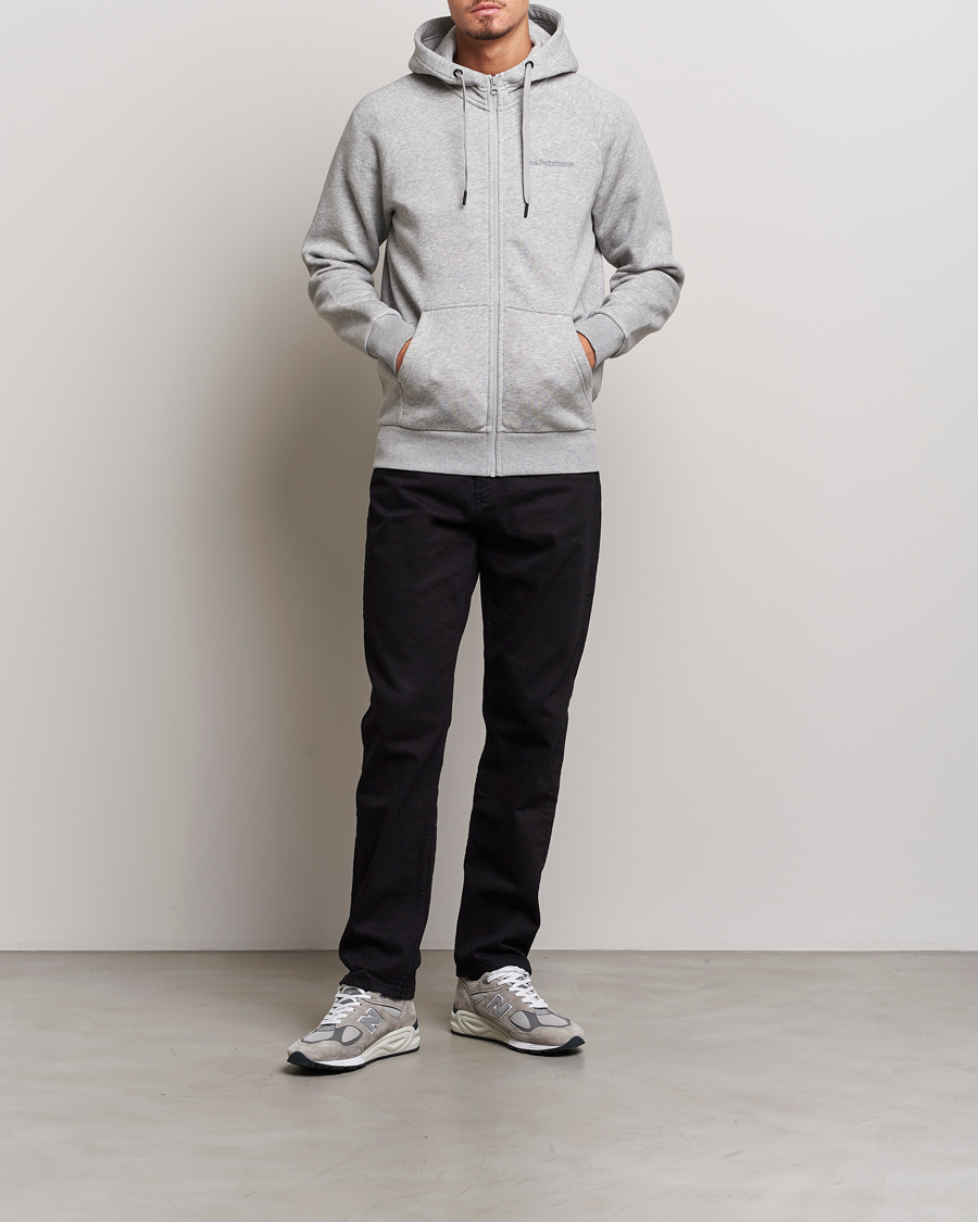 Herren | Pullover | Peak Performance | Original Logo Full Zip Hoodie Grey Melange