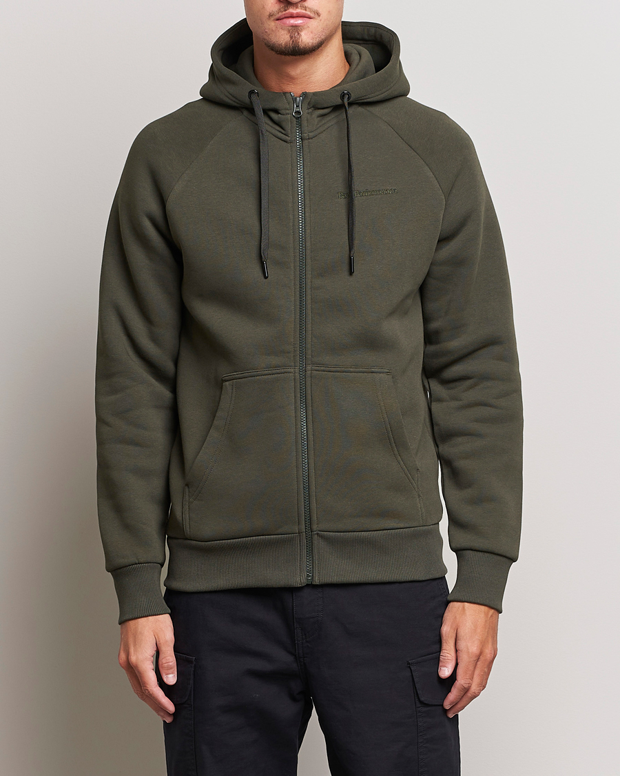Herren | Pullover | Peak Performance | Original Logo Full Zip Hoodie Olive Extreme