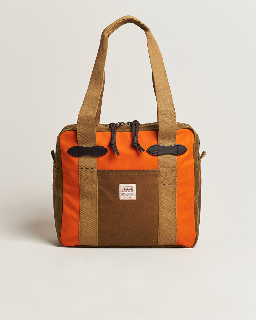 Herren | Filson Tin Cloth Tote Bag Dark Tan/Flame | Filson | Tin Cloth Tote Bag Dark Tan/Flame