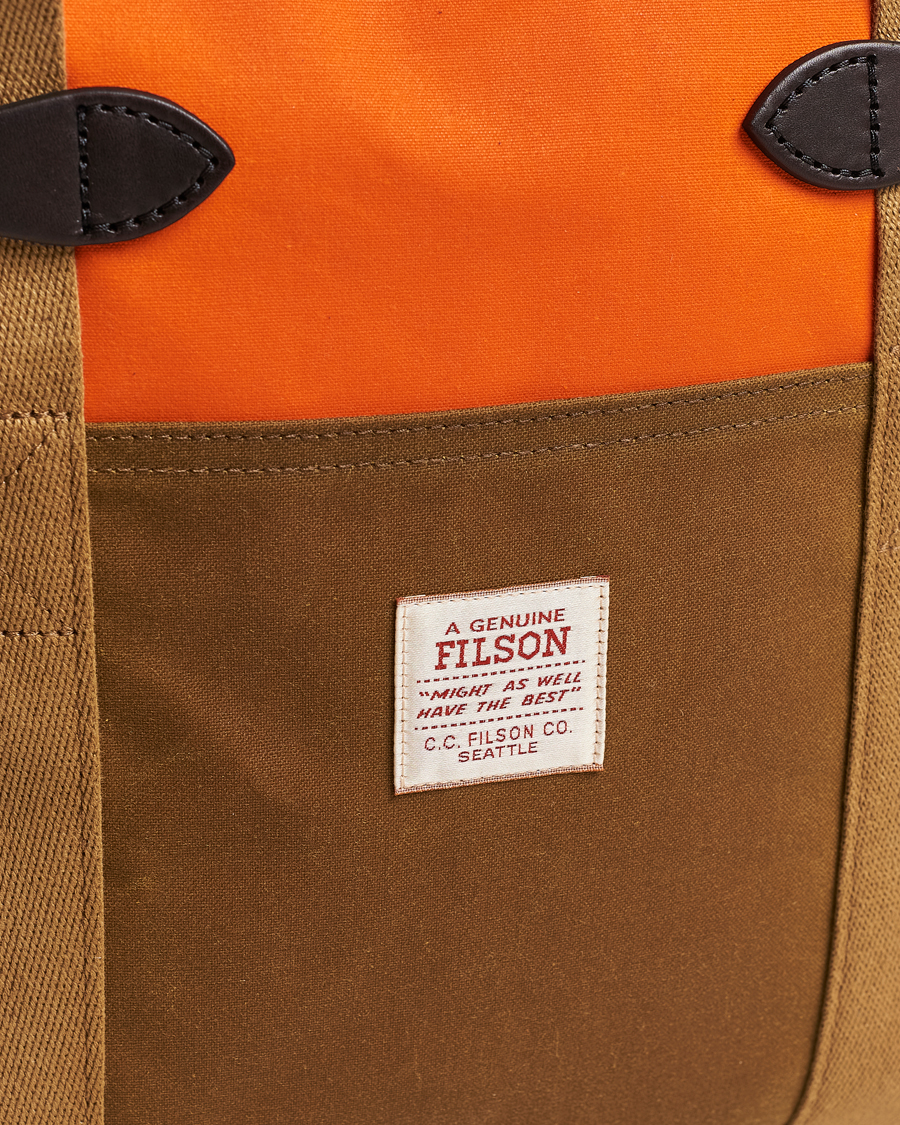 Herren | Filson Tin Cloth Tote Bag Dark Tan/Flame | Filson | Tin Cloth Tote Bag Dark Tan/Flame