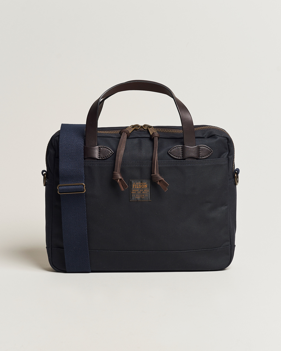Herren | Filson Tin Cloth Compact Briefcase Navy | Filson | Tin Cloth Compact Briefcase Navy