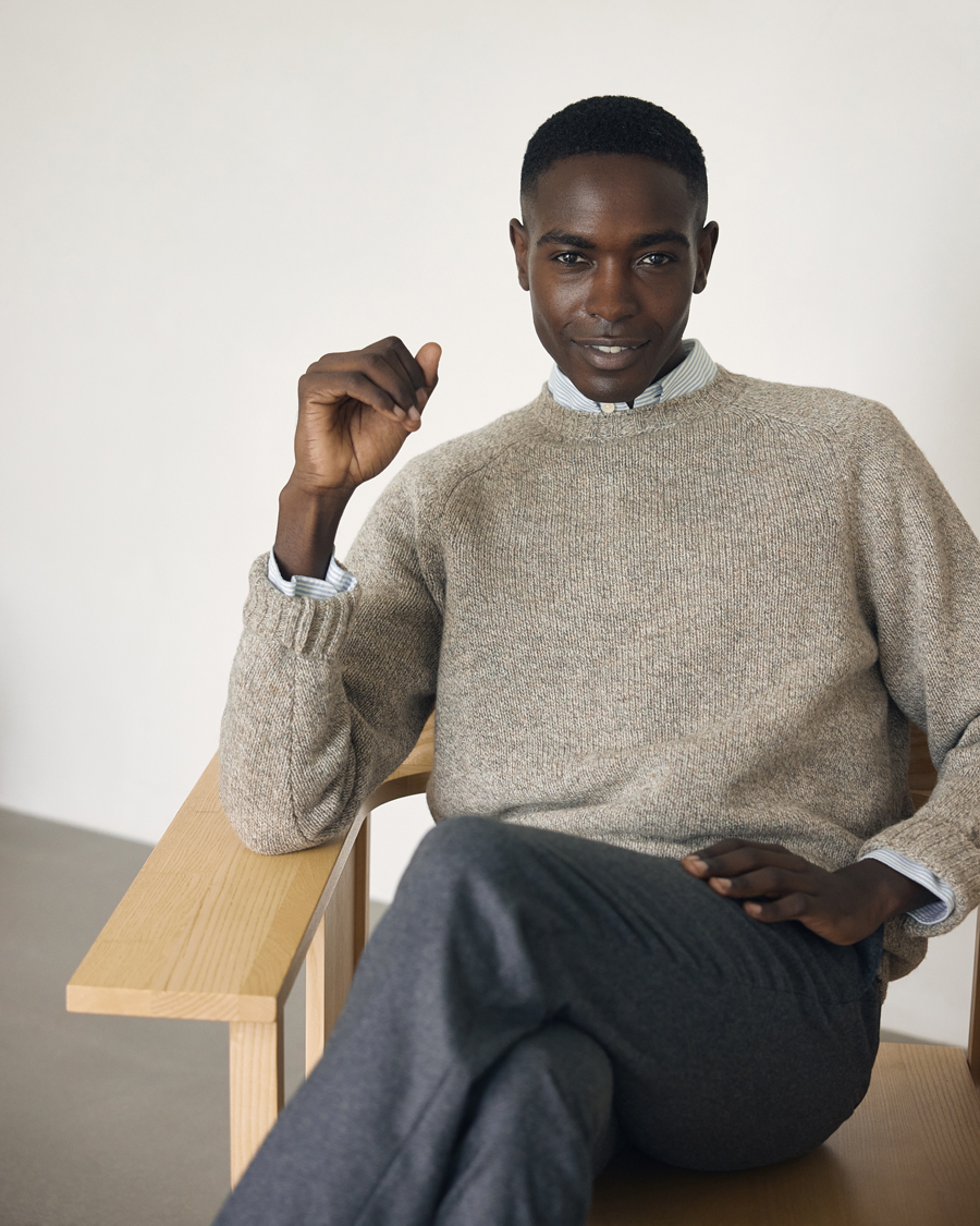 Herren | Pullover | Filson | Irish Wool 5-Guage Knitted Sweater Natural/Brown