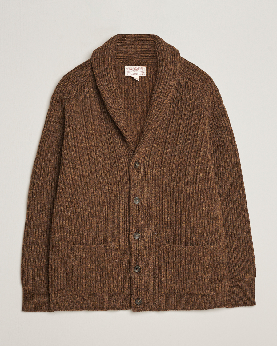 Herren | Pullover | Filson | Bristol Wool Cardigan Brown Heather