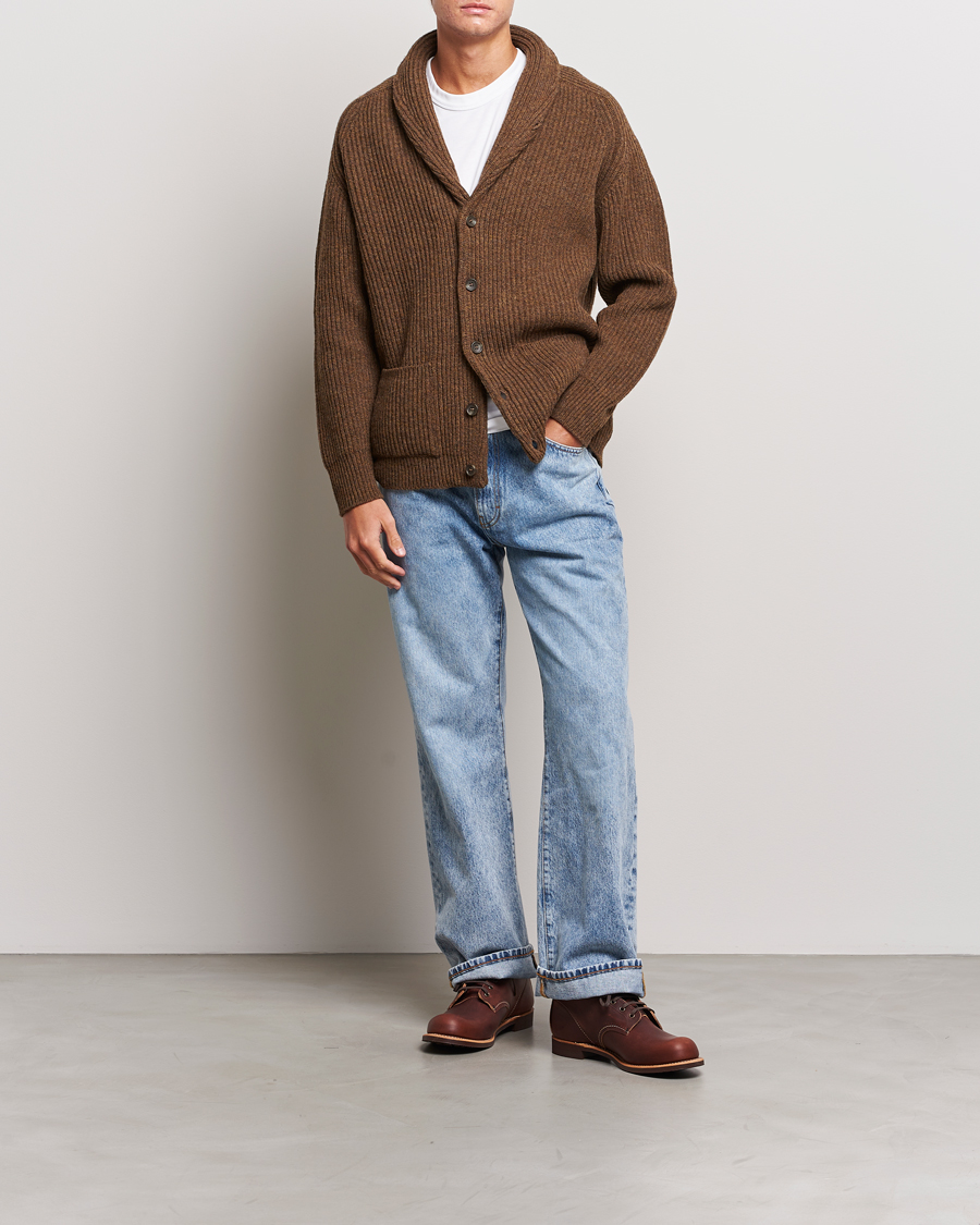 Herren | Pullover | Filson | Bristol Wool Cardigan Brown Heather