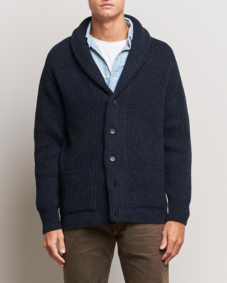 Herren | Pullover | Filson | Bristol Wool Cardigan Dark Navy Heather