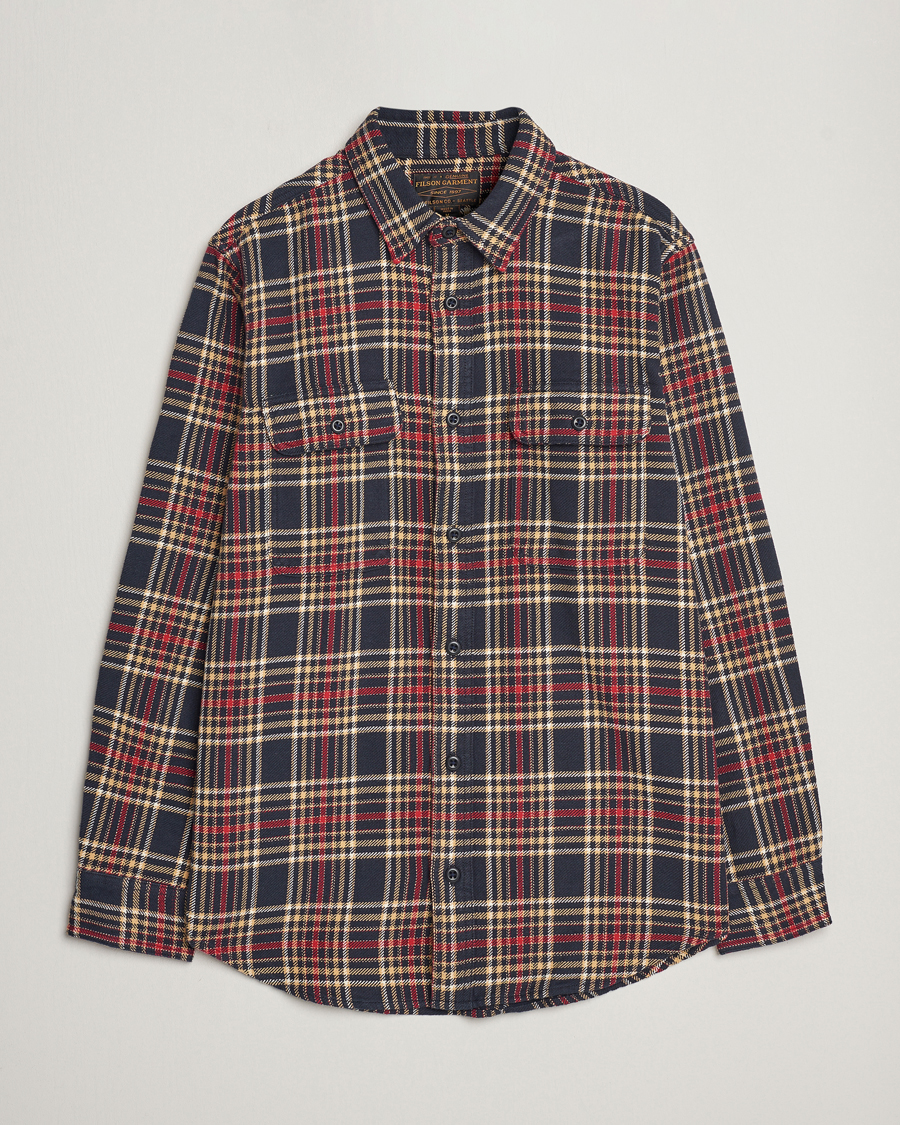 Herren | Hemden | Filson | Vintage Flannel Work Shirt Navy/Ivory Red