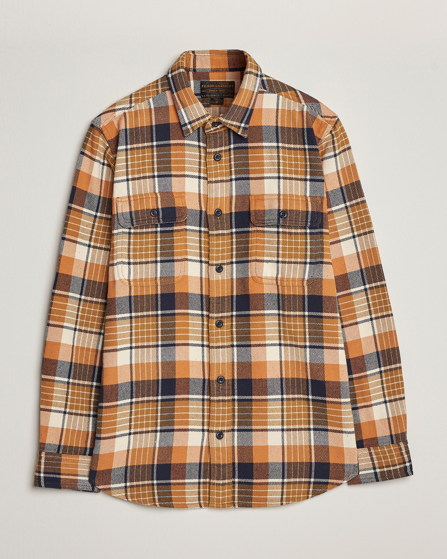 Herren | Hemden | Filson | Vintage Flannel Work Shirt Navy/Cumin Red