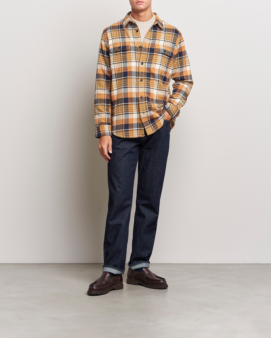 Herren | Hemden | Filson | Vintage Flannel Work Shirt Navy/Cumin Red