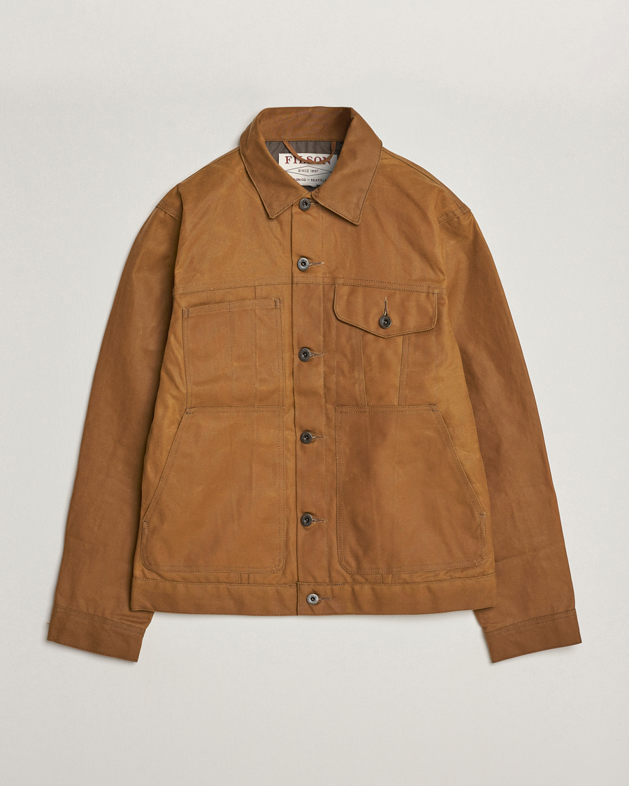 Herren | Jacken | Filson | Short Lined Tin Cloth Cruiser Dark Tan