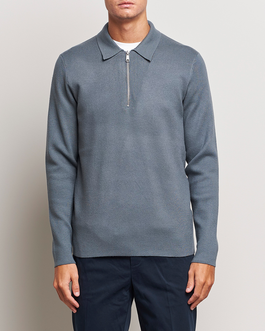Herren | Pullover | Samsøe Samsøe | Samsøe & Samsøe Guna Half Zip Stormy Weather