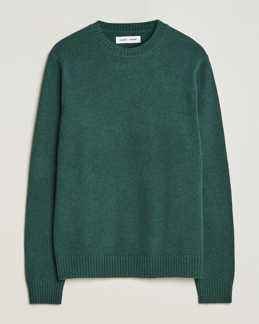 Herren | Pullover | Samsøe Samsøe | Samsøe & Samsøe Syllie Wool Crew Neck Garden Topiary