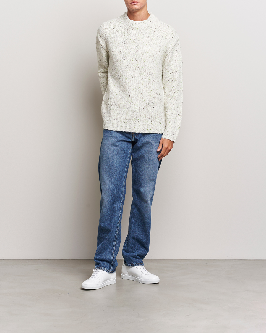 Herren | Pullover | Samsøe Samsøe | Samsøe & Samsøe Max Heavy Knitted Crew Neck White Neps