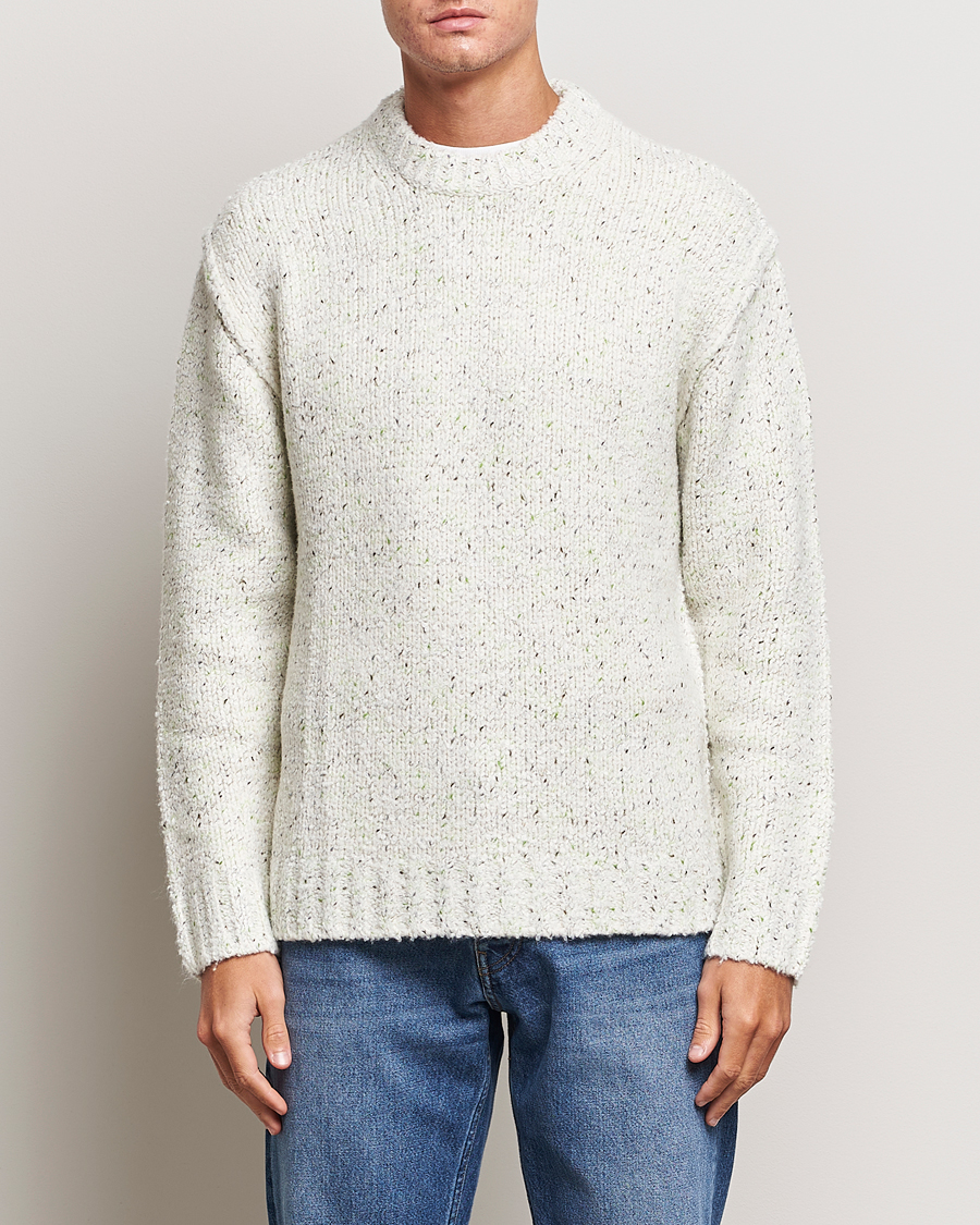Herren | Pullover | Samsøe Samsøe | Samsøe & Samsøe Max Heavy Knitted Crew Neck White Neps
