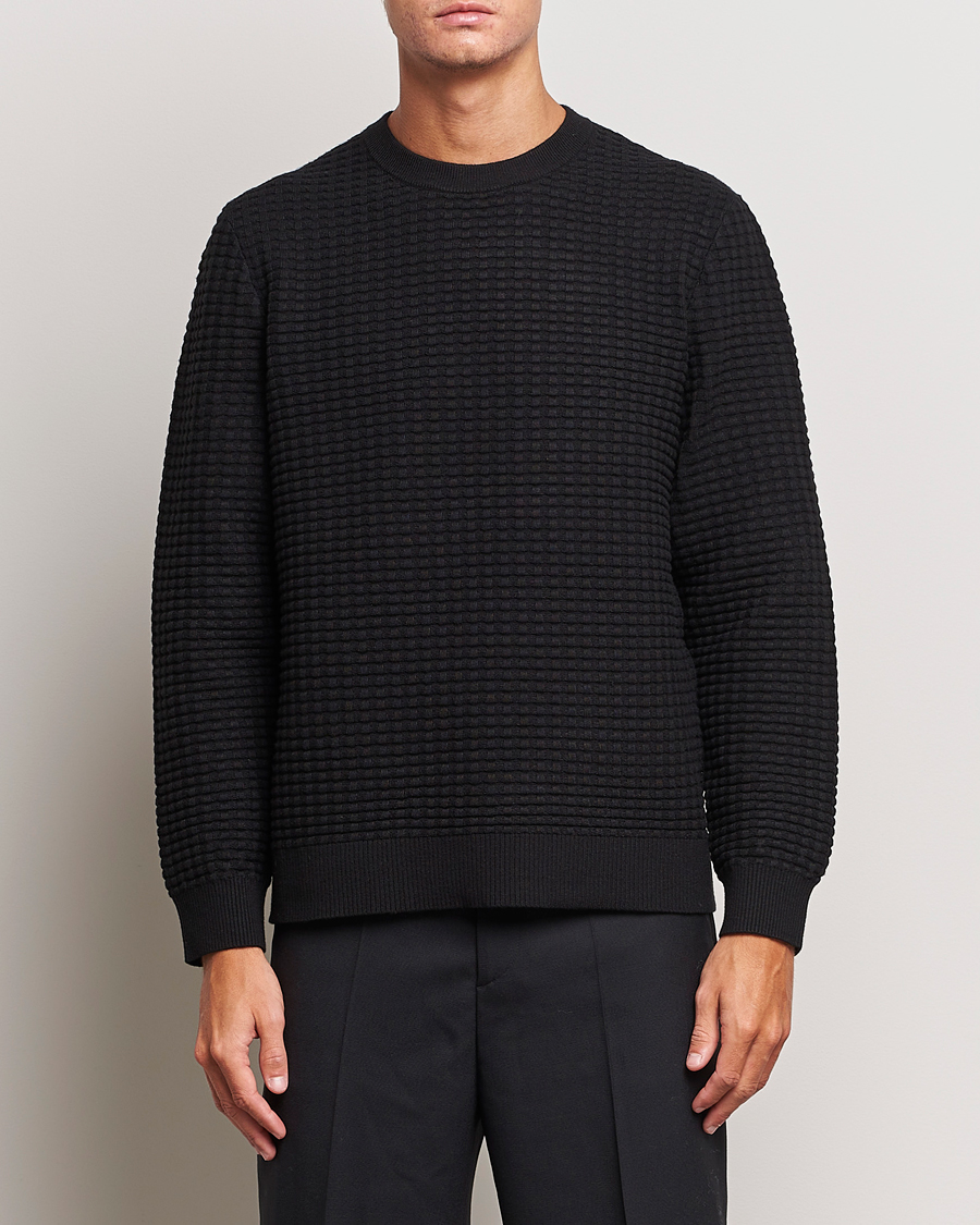 Herren | Pullover | Samsøe Samsøe | Samsøe & Samsøe Jules Waffle Knitted Crew Neck Black