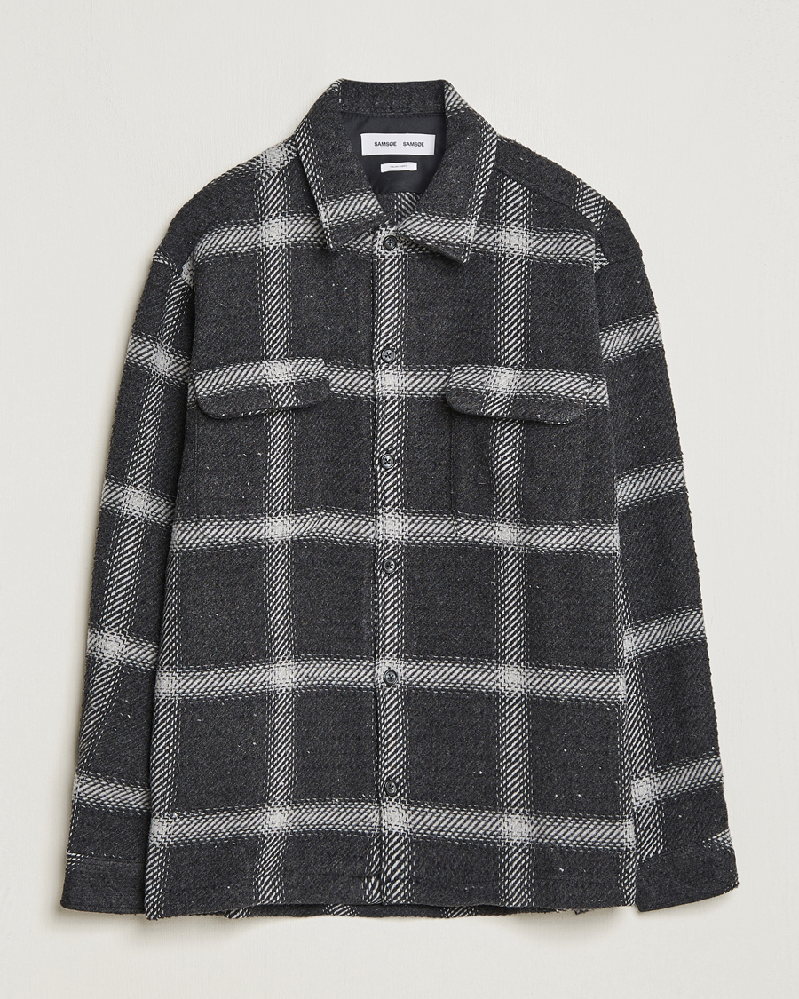 Herren | Hemden | Samsøe Samsøe | Samsøe & Samsøe Castor Checked Overshirt Black Multi