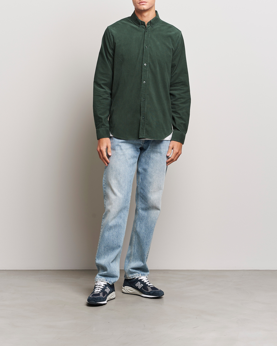 Herren | Hemden | Samsøe Samsøe | Samsøe & Samsøe Liam Baby Cord Shirt Garden Topiary