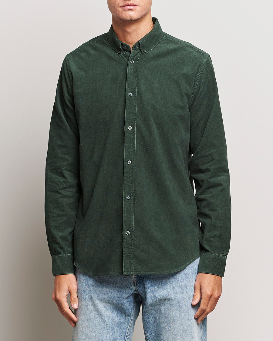 Herren | Hemden | Samsøe Samsøe | Samsøe & Samsøe Liam Baby Cord Shirt Garden Topiary