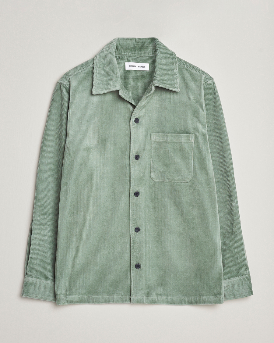 Herren | Hemden | Samsøe Samsøe | Samsøe & Samsøe Damon Corduroy Overshirt Iceberg Green