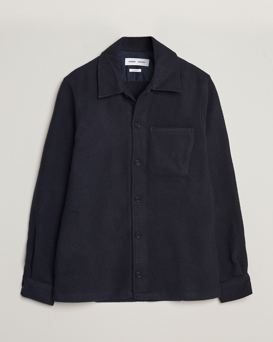 Herren | Hemden | Samsøe Samsøe | Samsøe & Samsøe Taka Waffle Knitted Overshirt Salute Navy