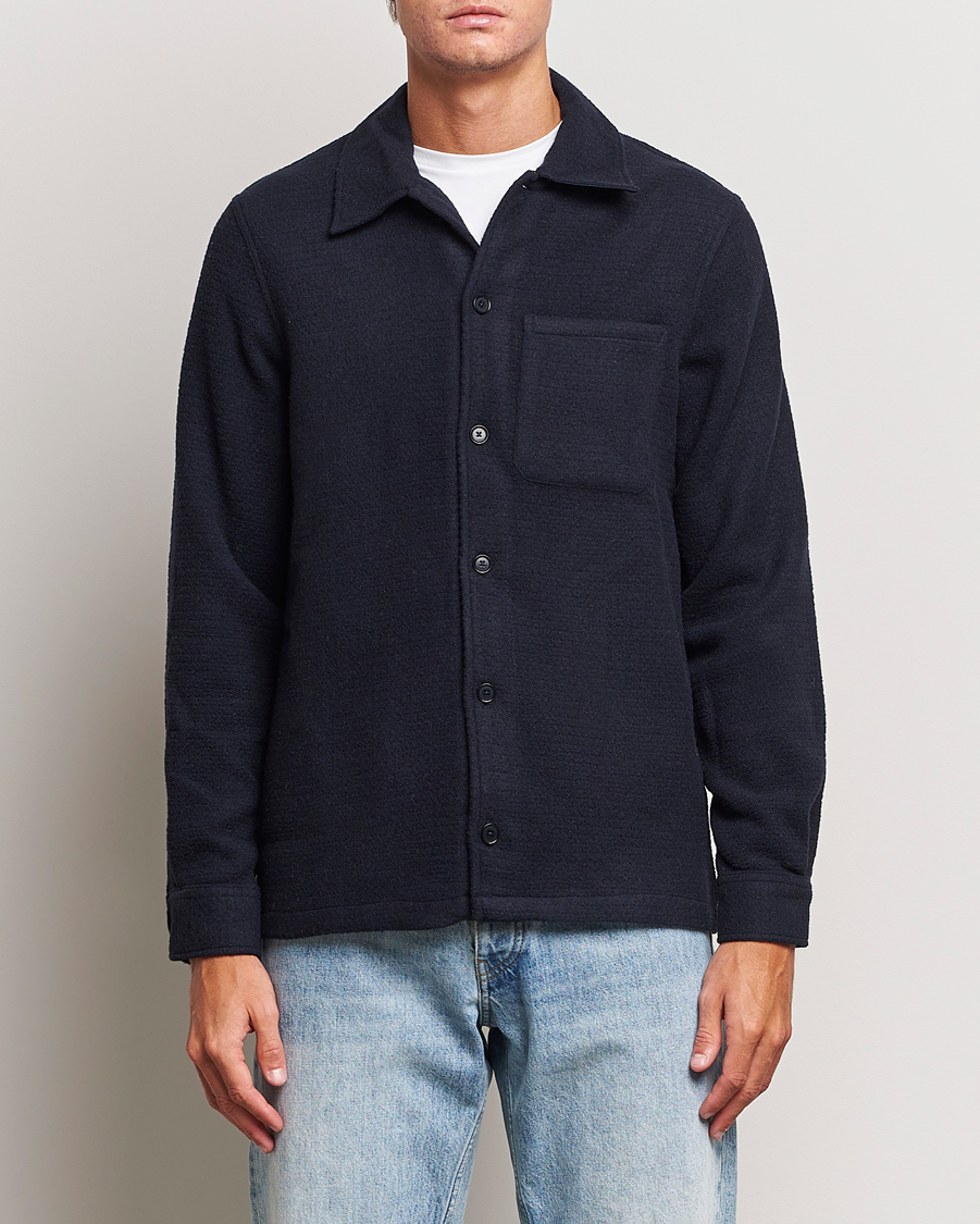 Herren | Hemden | Samsøe Samsøe | Samsøe & Samsøe Taka Waffle Knitted Overshirt Salute Navy
