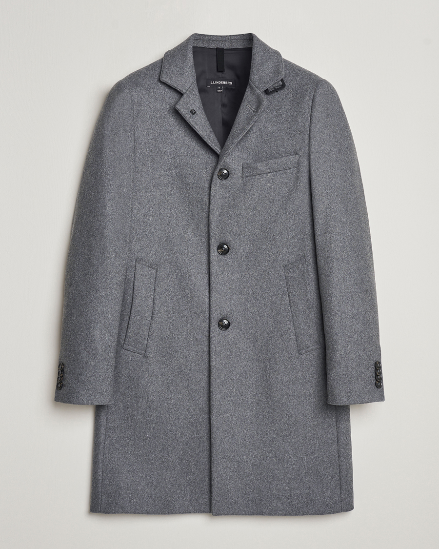 Herren | Jacken | J.Lindeberg | Holger Melton Coat Mid Grey Mel