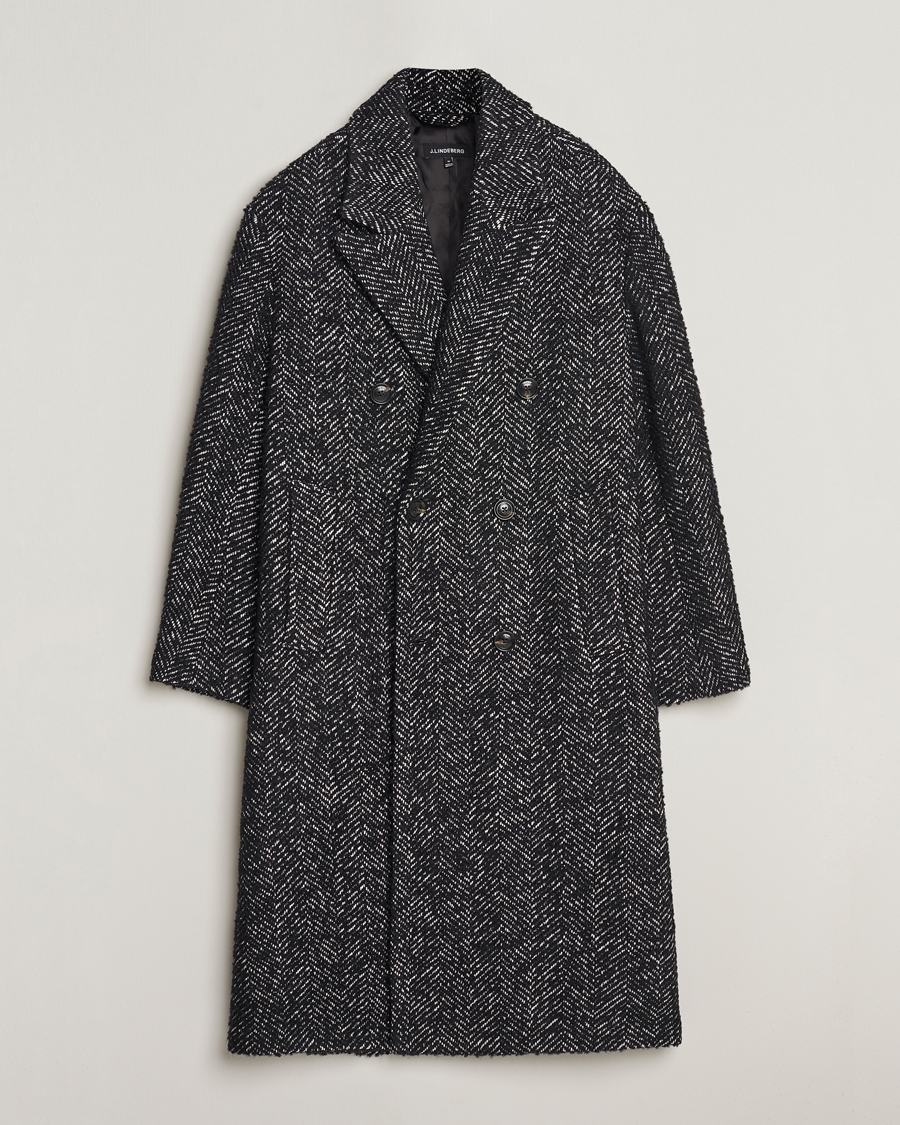 Herren | Jacken | J.Lindeberg | Willy Herringbone Oversize Coat Black Melange