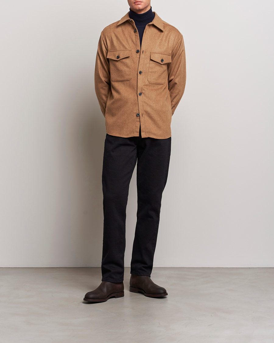 Herren | Hemden | J.Lindeberg | Flat Wool Overshirt Chipmunk