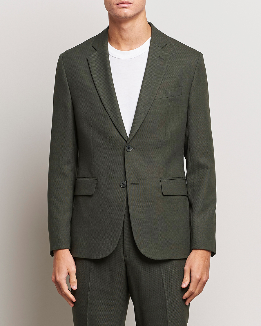 Herren | Sakkos | J.Lindeberg | Hopper Active Hopsack Blazer Forest Green