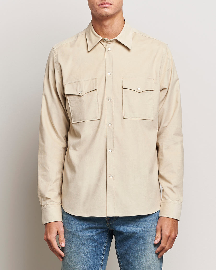 Herren | Hemden | J.Lindeberg | Carlos Reg Cord Shirt Oyster Grey