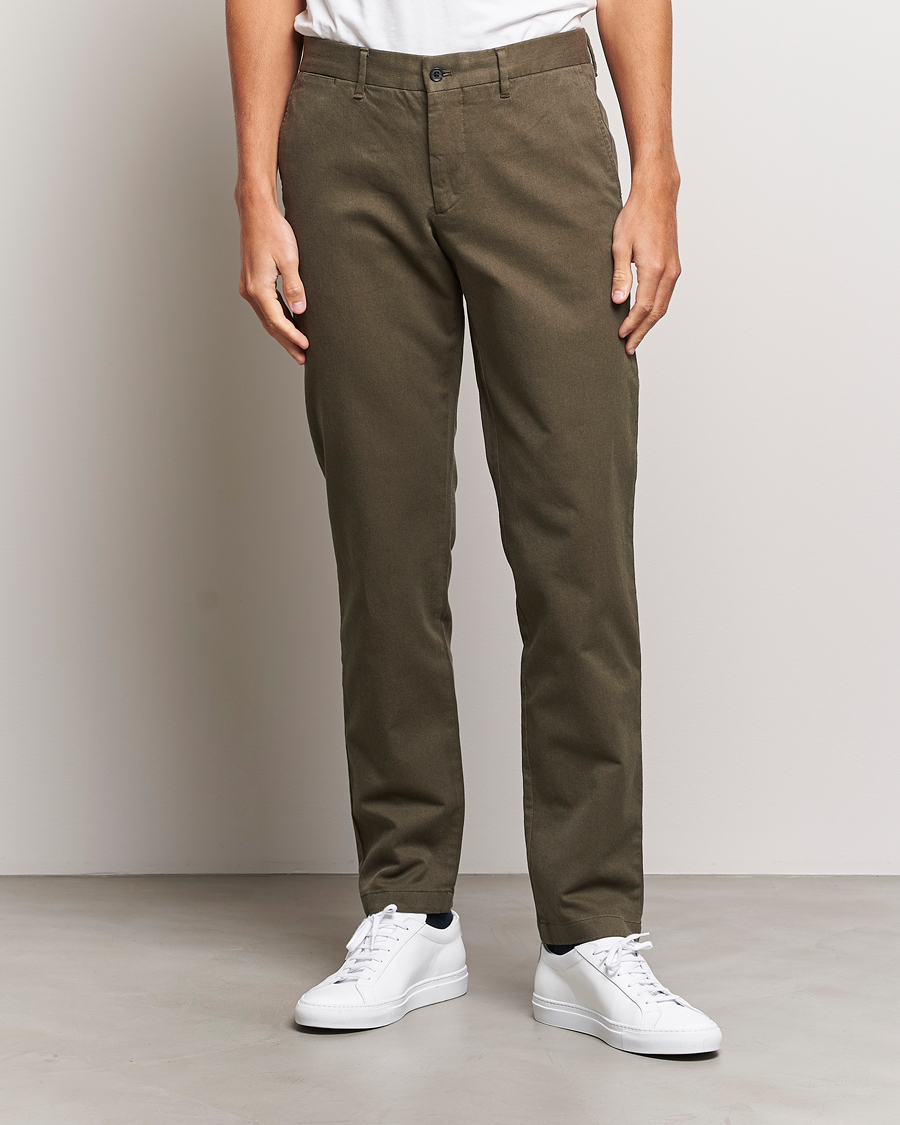 Herren | Hosen | J.Lindeberg | Chaze Flannel Twill Pants Forest Green