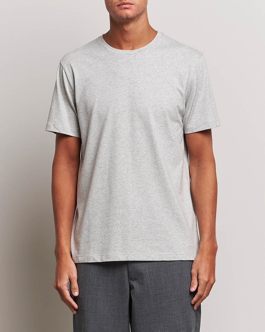 Herren | T-Shirts | J.Lindeberg | Sid Cotton Crew Neck Tee Light Grey Mel