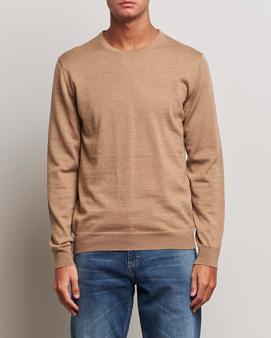 Herren | Pullover | J.Lindeberg | Lyle True Merino Crew Neck Pullover Chipmunk Melange