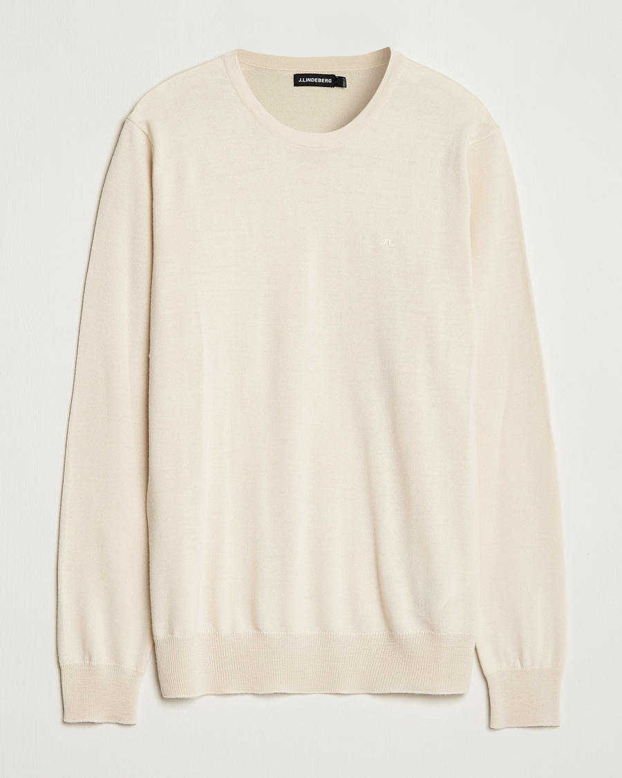 Herren | Pullover | J.Lindeberg | Lyle True Merino Crew Neck Pullover Oyster Grey