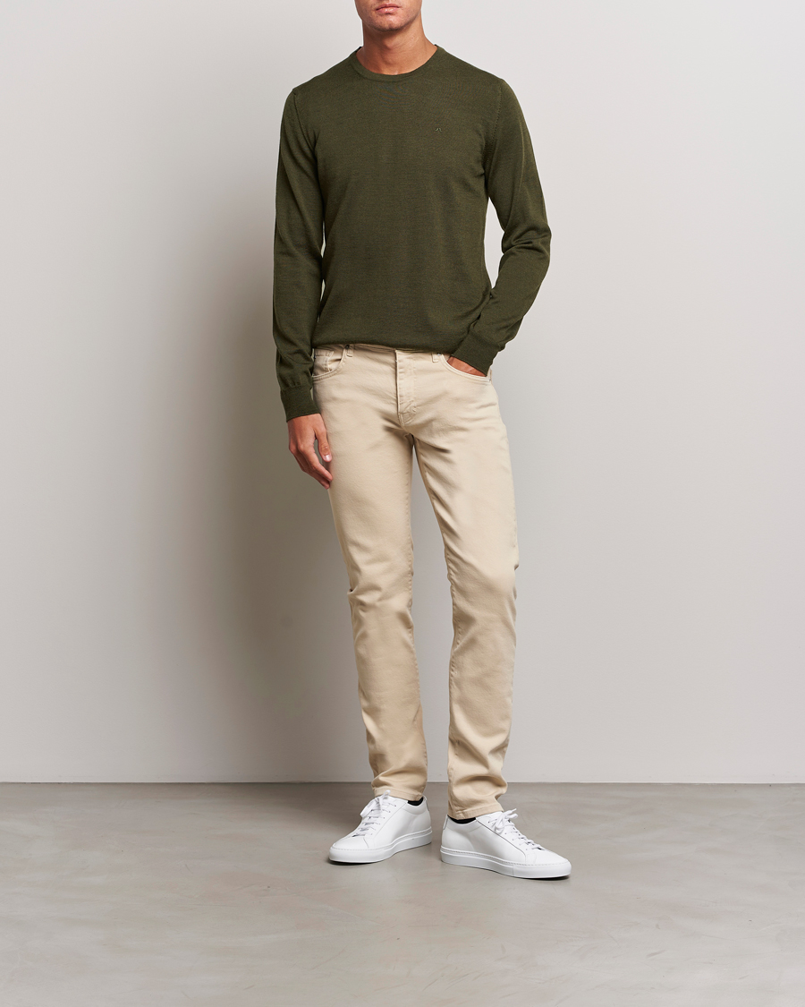 Herren | Pullover | J.Lindeberg | Lyle True Merino Crew Neck Pullover Forest Green