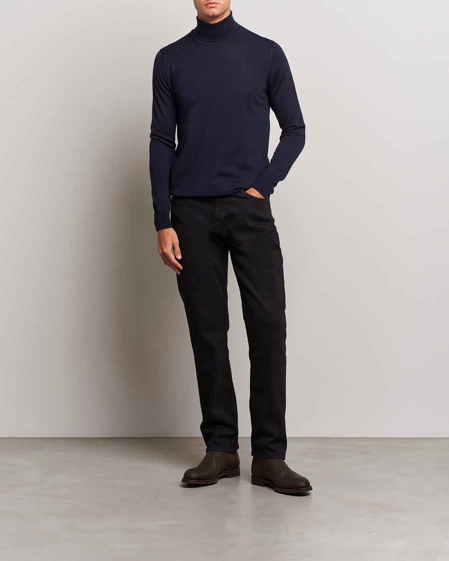 Herren | Pullover | J.Lindeberg | Lyd True Merino Polo Navy