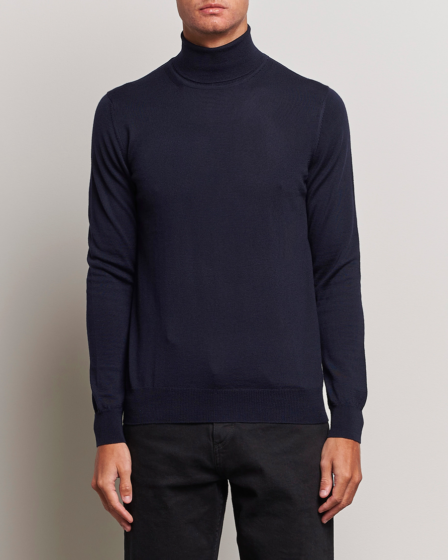 Herren | Pullover | J.Lindeberg | Lyd True Merino Polo Navy