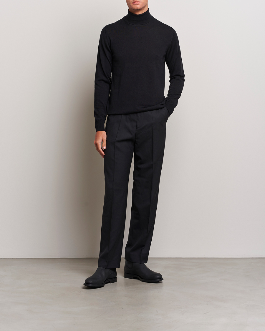 Herren | Pullover | J.Lindeberg | Lyd True Merino Polo Black