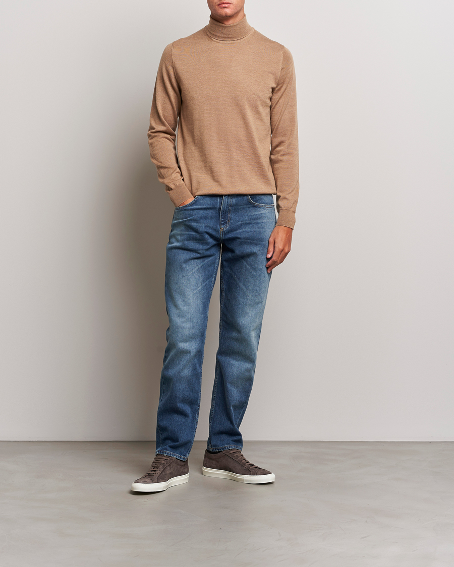 Herren | Pullover | J.Lindeberg | Lyd True Merino Polo Chipmunk Melange