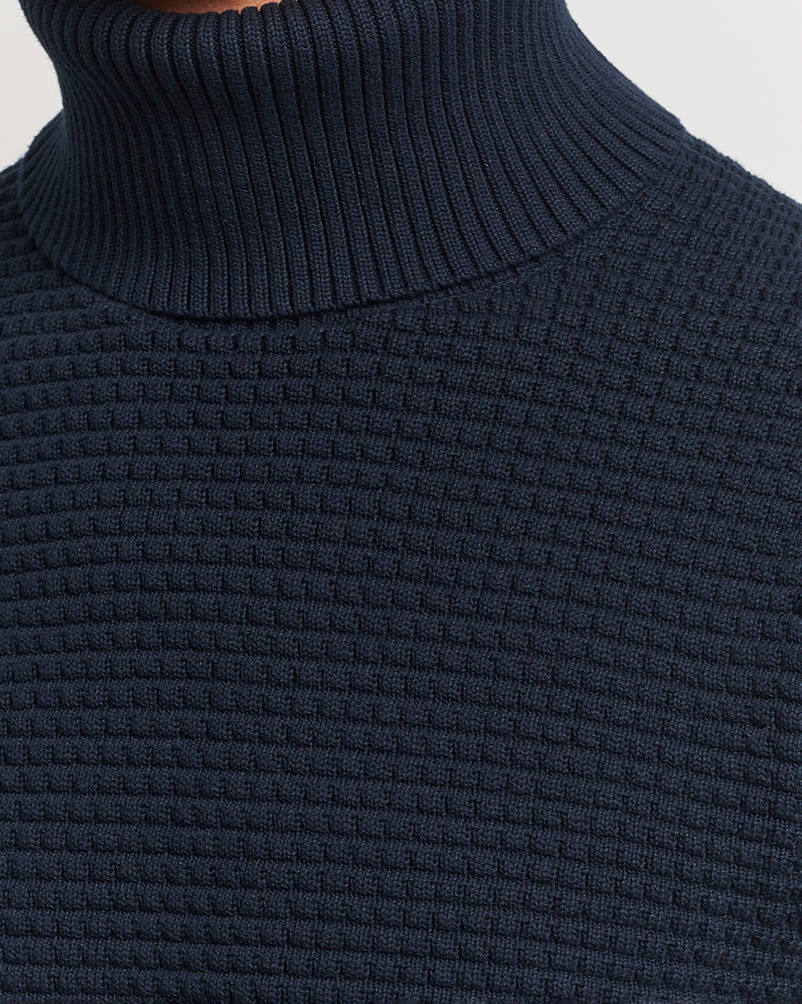 Herren | Pullover | J.Lindeberg | Olivero Cotton Turtle Sweater Navy